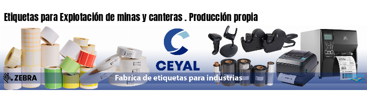Etiquetas para Explotación de minas y canteras . Producción propia