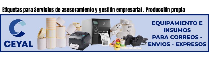 Etiquetas para Servicios de asesoramiento y gestión empresarial . Producción propia