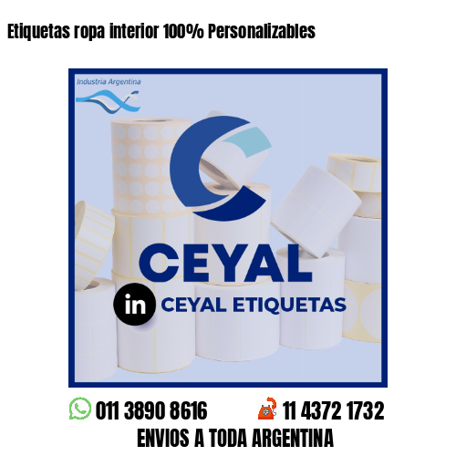 Etiquetas ropa interior 100% Personalizables