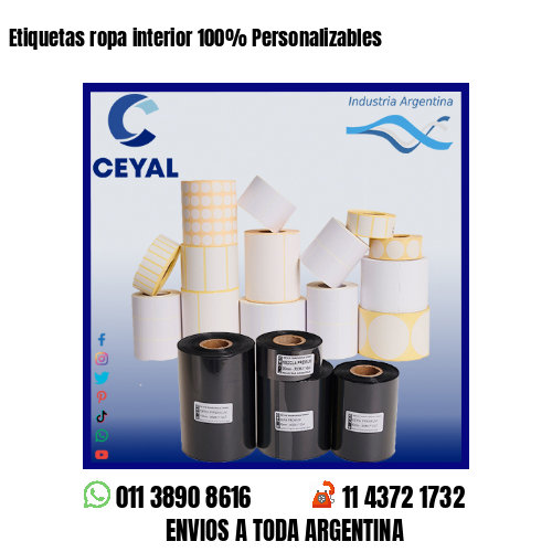 Etiquetas ropa interior 100% Personalizables