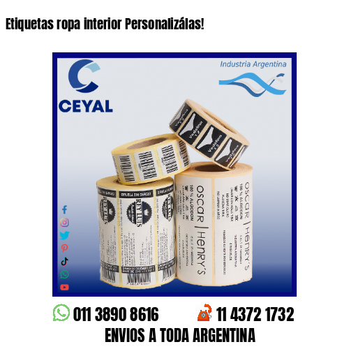Etiquetas ropa interior Personalizálas!