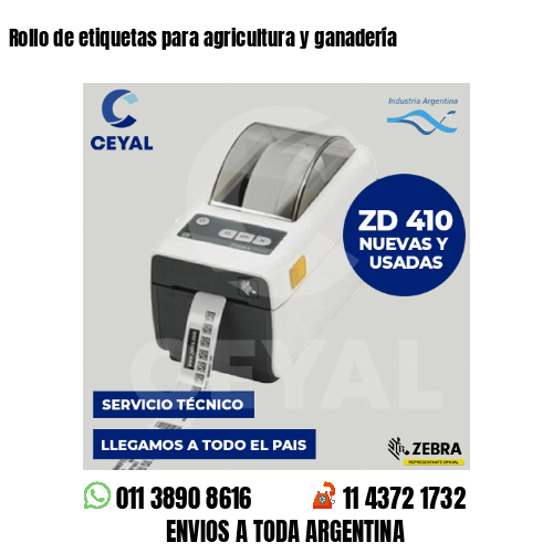Rollo de etiquetas para agricultura y ganadería