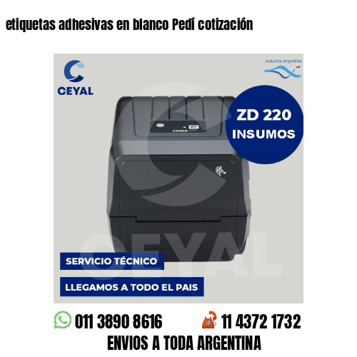 etiquetas adhesivas en blanco Pedí cotización