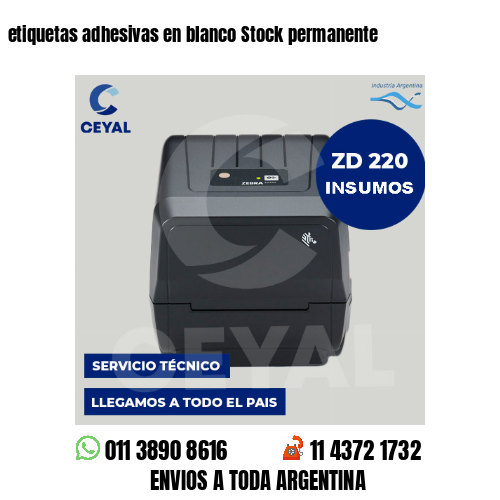etiquetas adhesivas en blanco Stock permanente