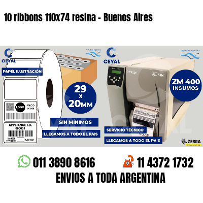 10 ribbons 110x74 resina - Buenos Aires