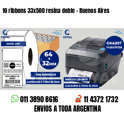 10 ribbons 33x500 resina doble - Buenos Aires