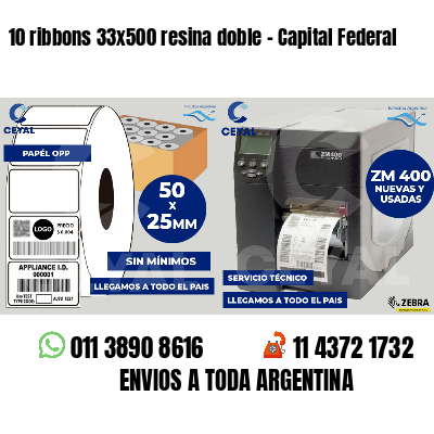 10 ribbons 33x500 resina doble - Capital Federal