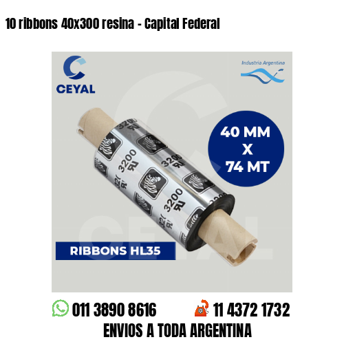 10 ribbons 40×300 resina – Capital Federal