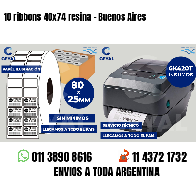 10 ribbons 40x74 resina - Buenos Aires