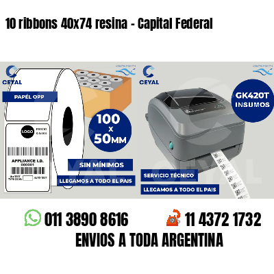 10 ribbons 40x74 resina - Capital Federal