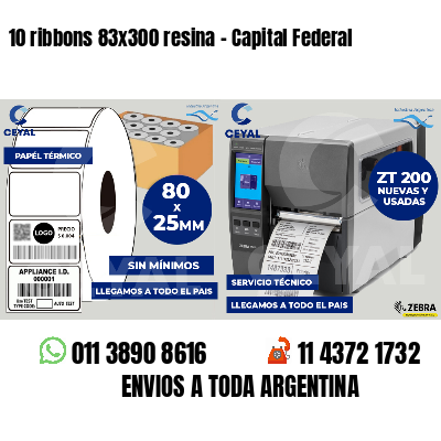 10 ribbons 83x300 resina - Capital Federal