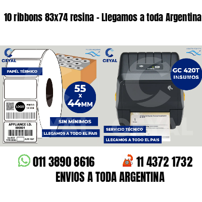 10 ribbons 83x74 resina - Llegamos a toda Argentina