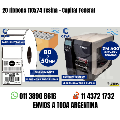 20 ribbons 110x74 resina - Capital Federal