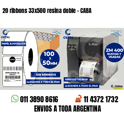 20 ribbons 33x500 resina doble - CABA