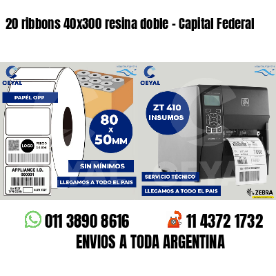 20 ribbons 40x300 resina doble - Capital Federal