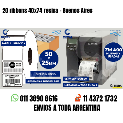 20 ribbons 40x74 resina - Buenos Aires