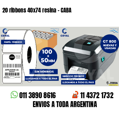 20 ribbons 40x74 resina - CABA