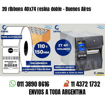 20 ribbons 40x74 resina doble - Buenos Aires