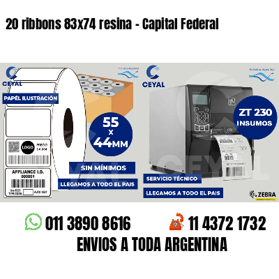 20 ribbons 83x74 resina - Capital Federal