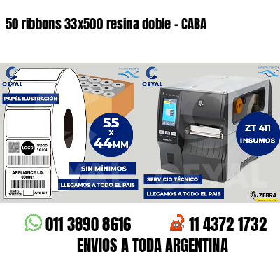 50 ribbons 33x500 resina doble - CABA
