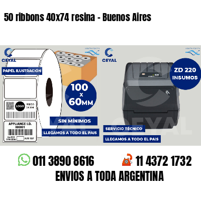 50 ribbons 40x74 resina - Buenos Aires