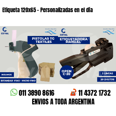 Etiqueta 120x65 - Personalizadas en el día