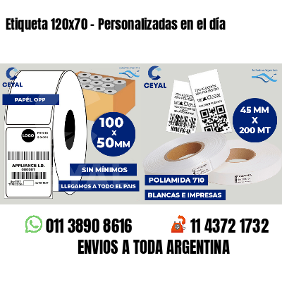 Etiqueta 120x70 - Personalizadas en el día