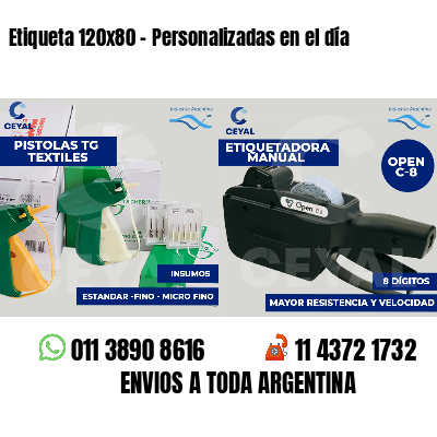 Etiqueta 120x80 - Personalizadas en el día