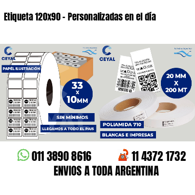 Etiqueta 120x90 - Personalizadas en el día