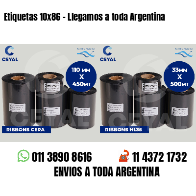 Etiquetas 10x86 - Llegamos a toda Argentina