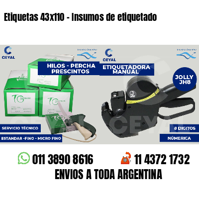 Etiquetas 43x110 - Insumos de etiquetado