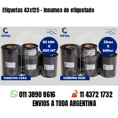 Etiquetas 43x125 - Insumos de etiquetado