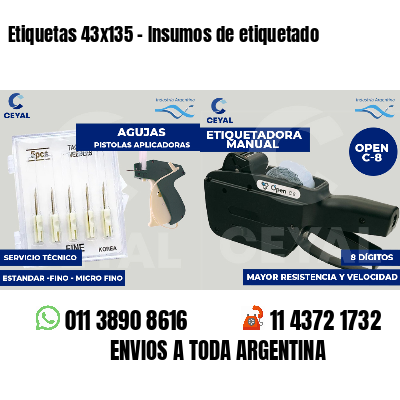 Etiquetas 43x135 - Insumos de etiquetado