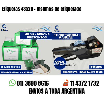 Etiquetas 43x20 - Insumos de etiquetado