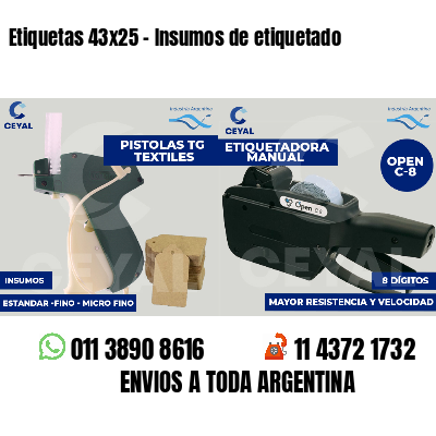 Etiquetas 43x25 - Insumos de etiquetado
