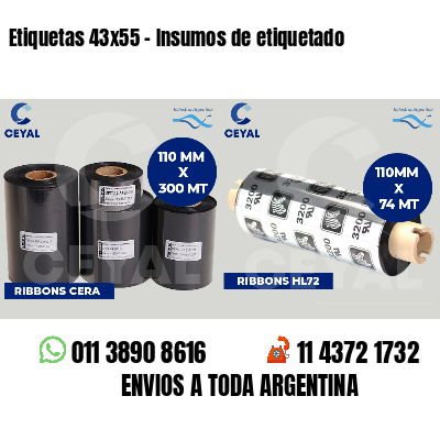 Etiquetas 43x55 - Insumos de etiquetado
