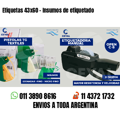 Etiquetas 43x60 - Insumos de etiquetado
