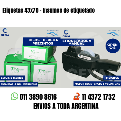 Etiquetas 43x70 - Insumos de etiquetado