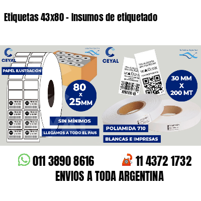 Etiquetas 43x80 - Insumos de etiquetado