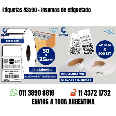 Etiquetas 43x90 - Insumos de etiquetado