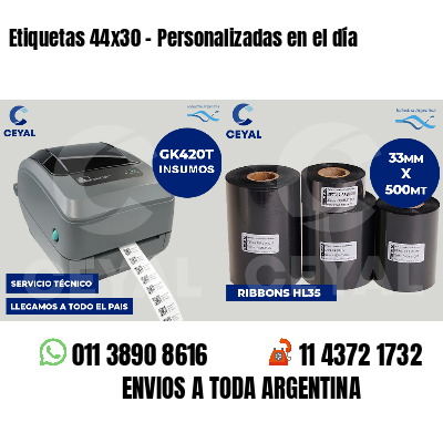 Etiquetas 44x30 - Personalizadas en el día