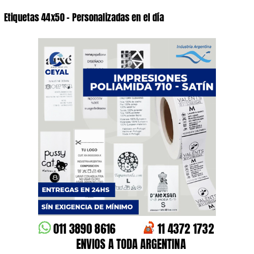 Etiquetas 44x50 - Personalizadas en el día