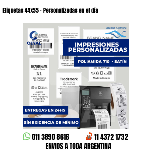 Etiquetas 44x55 - Personalizadas en el día