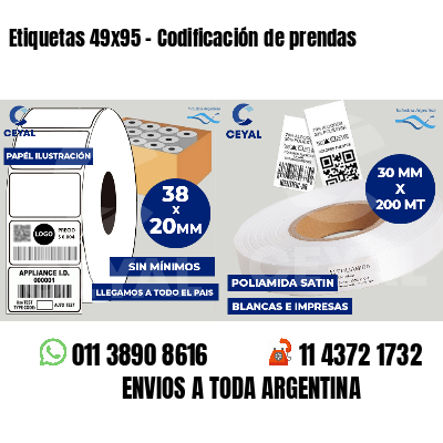 Etiquetas 49x95 - Codificación de prendas