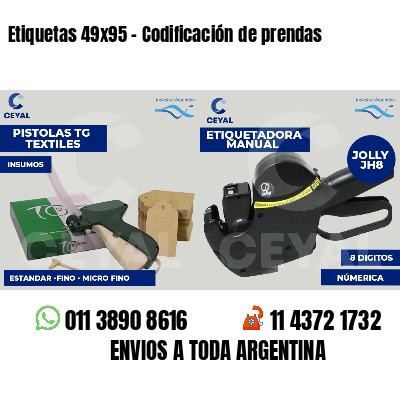 Etiquetas 49x95 - Codificación de prendas