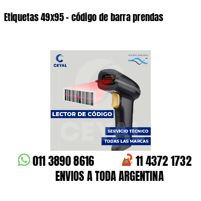 Etiquetas 49x95 - código de barra prendas