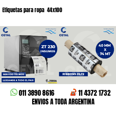 Etiquetas para ropa 44x100