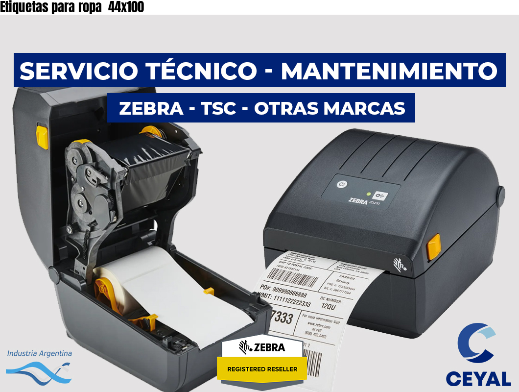 Etiquetas para ropa 44x100