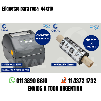 Etiquetas para ropa 44x110