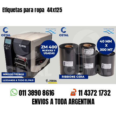 Etiquetas para ropa 44x125